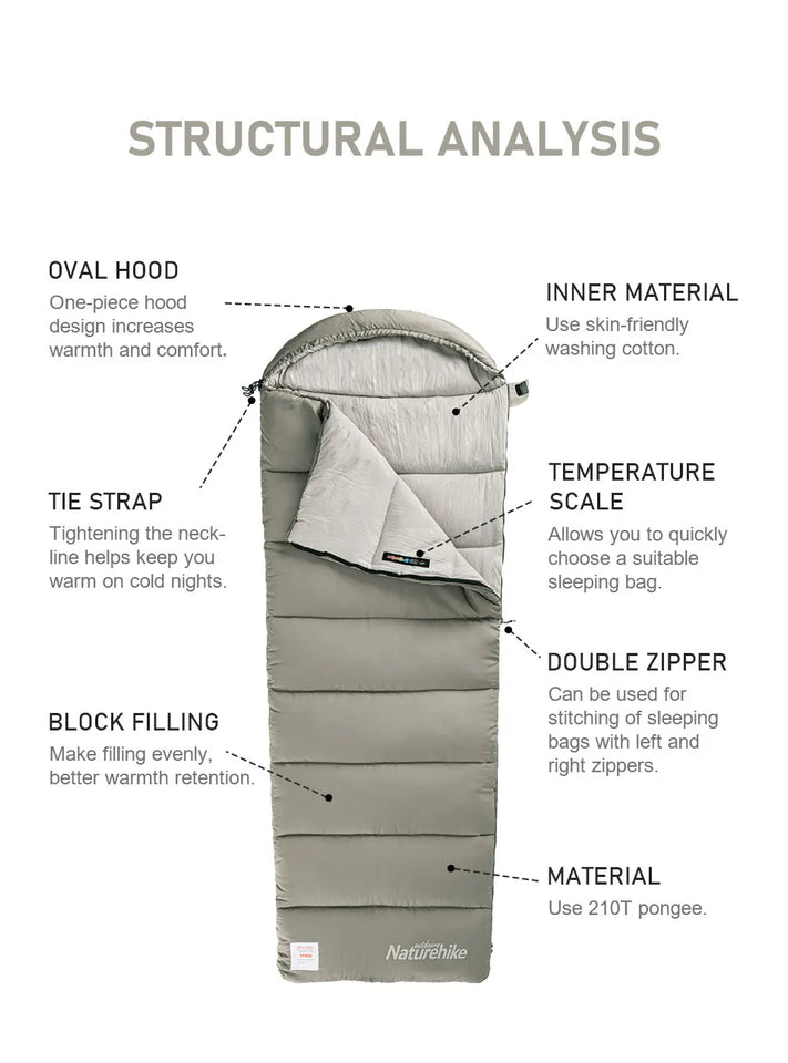 Fireside Cotton Camping Double-Zipper Sleeping Bag