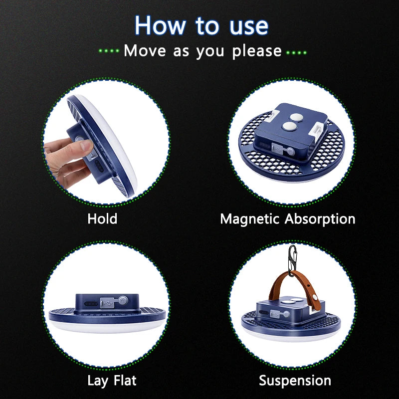 MOSLIGHTING Rechargeable Camping Light Outdoor Fishing Flashlight Tent Lantern Work Emergency Mountaineering Night Lighting LED