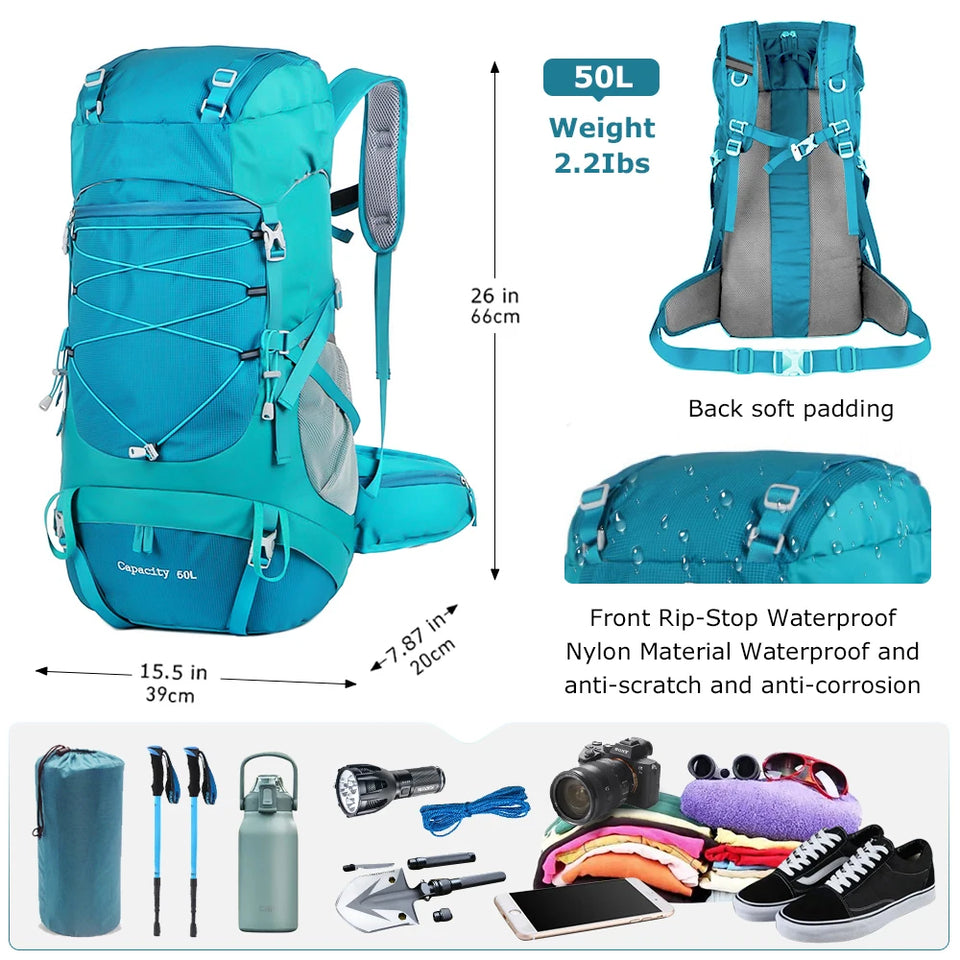 All Roads 50 Hiking Backpack with Rain Cover