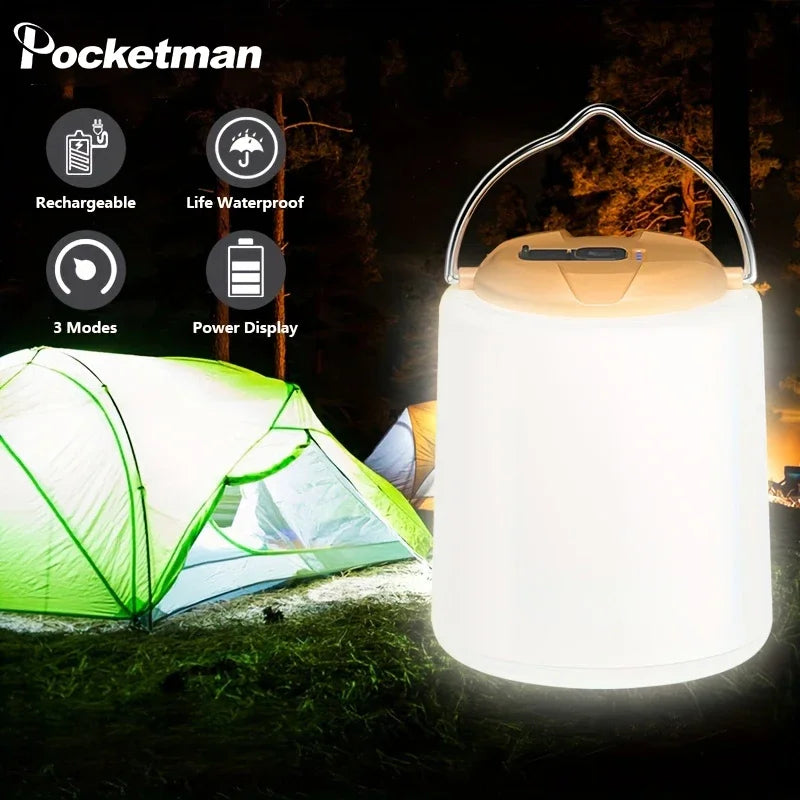 Ultrabright Cordless 3-Mode Dimmable LED Camping Lantern