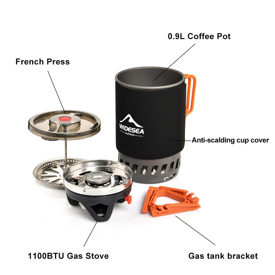 Morning Ritual Compact Camping Stove with French Press